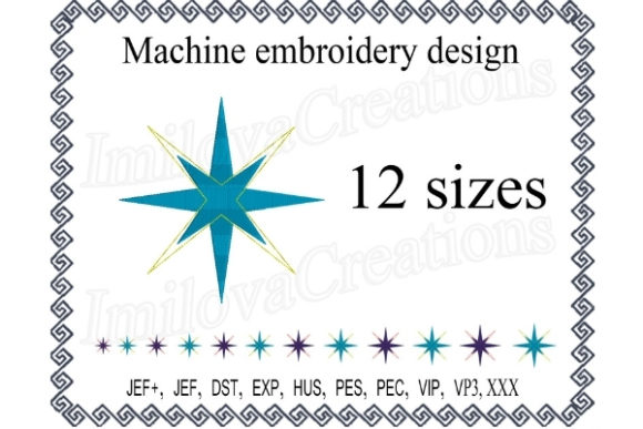 A Classic Blue and Yellow Star Embroidery for Seasonal Projects