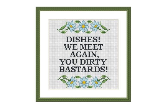 Honest Designer Review: Dishes Funny Kitchen Cross Stitch