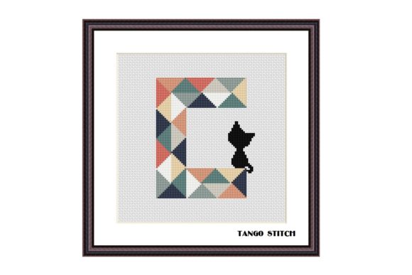Reviewing the Letter C Black Kitten Cross Stitch Design